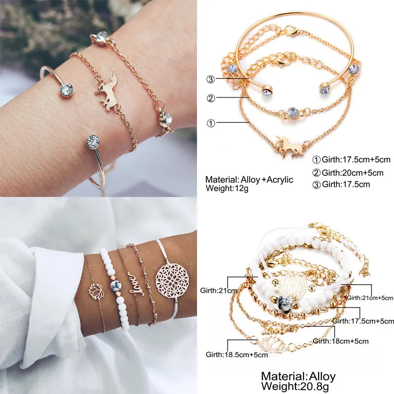 Geometric Bracelet & Bangle Sets For Women