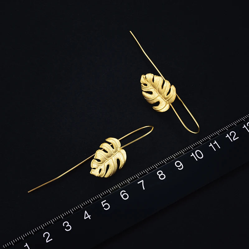 Monstera Leaves Drop Earrings for Women