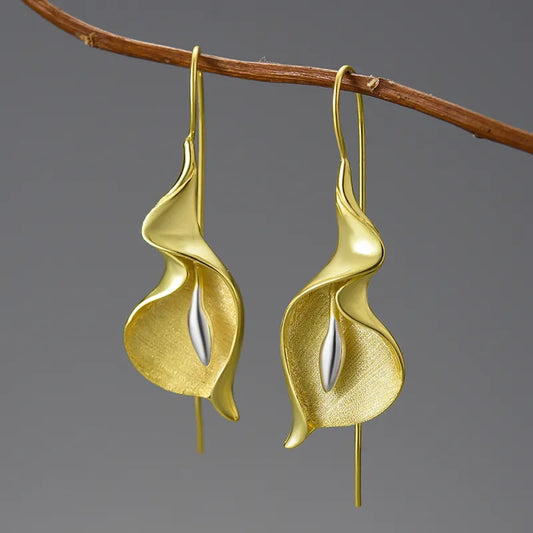 Calla Lily Flower Dangle Earrings for Women