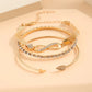 Vintage Set Silver Color Crystal Rhinestone Heart Bracelets for Women