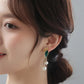 Elegant Delicate Light Luxury Pearl Leaf Tassel Earrings Women